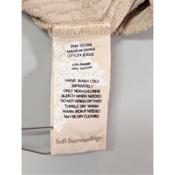 Soft Surroundings Peasant Top Medium Sand Dune Lace Crochet Gauze Boho Chic - Picture 5 of 13